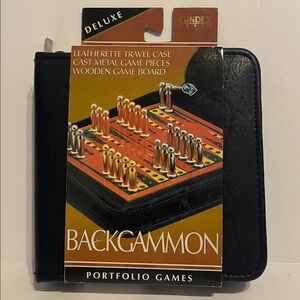 Fundex Deluxe Backgammon Portfolio Games in Leatherette Travel Case